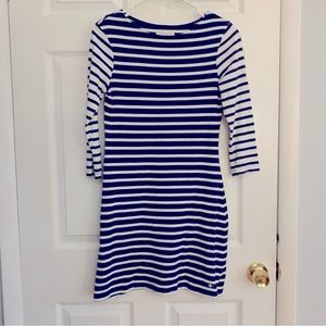 Jack Wills navy and white striped cotton dress